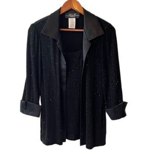 R&M Collection Shimmer Two Piece Attachable Tank Top and Blazer